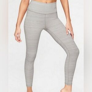 Athleta Women’s High Rise Textured Chaturanga Jacquard Leggings White Beige XS